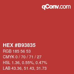 Color code: HEX #B93835 | qconv.com