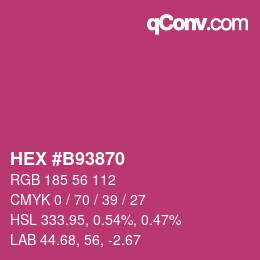颜色代码: HEX #B93870 | qconv.com