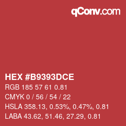 Farbcode: HEX #B9393DCE | qconv.com
