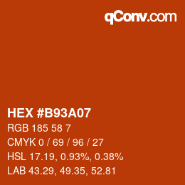 Color code: HEX #B93A07 | qconv.com