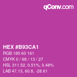 颜色代码: HEX #B93CA1 | qconv.com