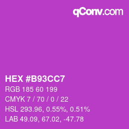 Color code: HEX #B93CC7 | qconv.com