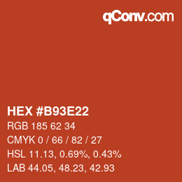 Farbcode: HEX #B93E22 | qconv.com