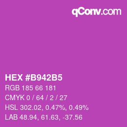 カラーコード: HEX #B942B5 | qconv.com