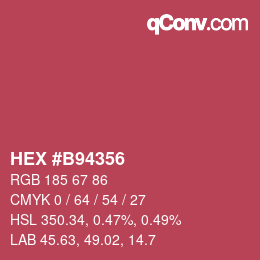 Color code: HEX #B94356 | qconv.com