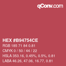 Farbcode: HEX #B94754CE | qconv.com