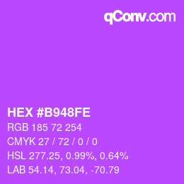 Color code: HEX #B948FE | qconv.com