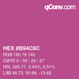 颜色代码: HEX #B94C8C | qconv.com