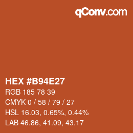 カラーコード: HEX #B94E27 | qconv.com