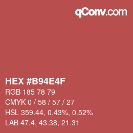 Farbcode: HEX #B94E4F | qconv.com