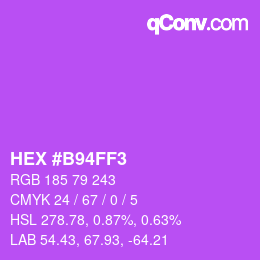 颜色代码: HEX #B94FF3 | qconv.com