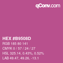 颜色代码: HEX #B9508D | qconv.com