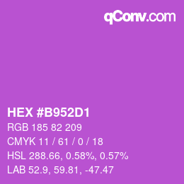 颜色代码: HEX #B952D1 | qconv.com
