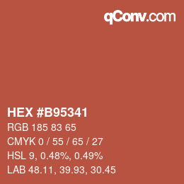 Farbcode: HEX #B95341 | qconv.com