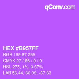 Farbcode: HEX #B957FF | qconv.com