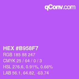 カラーコード: HEX #B958F7 | qconv.com