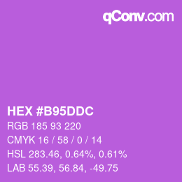 カラーコード: HEX #B95DDC | qconv.com