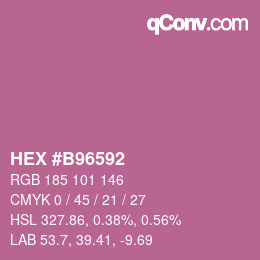 颜色代码: HEX #B96592 | qconv.com
