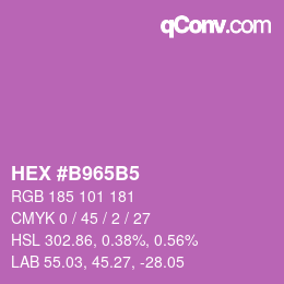 カラーコード: HEX #B965B5 | qconv.com