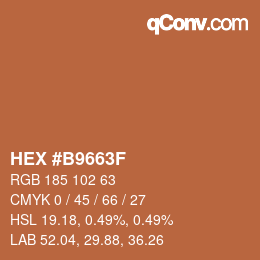 Color code: HEX #B9663F | qconv.com