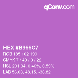 颜色代码: HEX #B966C7 | qconv.com