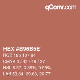Code couleur: HEX #B96B5E | qconv.com