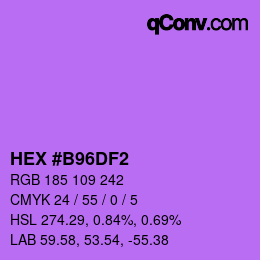 Color code: HEX #B96DF2 | qconv.com