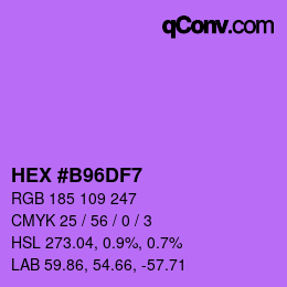 Color code: HEX #B96DF7 | qconv.com