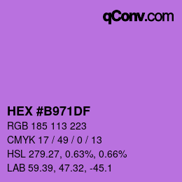 Color code: HEX #B971DF | qconv.com