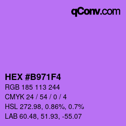 颜色代码: HEX #B971F4 | qconv.com