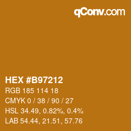 Código de color: HEX #B97212 | qconv.com