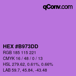 カラーコード: HEX #B973DD | qconv.com
