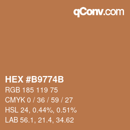 Color code: HEX #B9774B | qconv.com