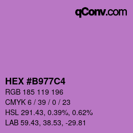 カラーコード: HEX #B977C4 | qconv.com