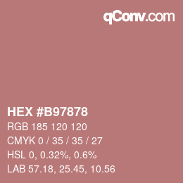 Código de color: HEX #B97878 | qconv.com