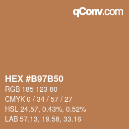 Farbcode: HEX #B97B50 | qconv.com