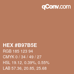 Color code: HEX #B97B5E | qconv.com
