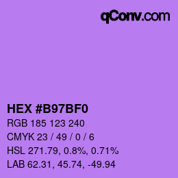Color code: HEX #B97BF0 | qconv.com