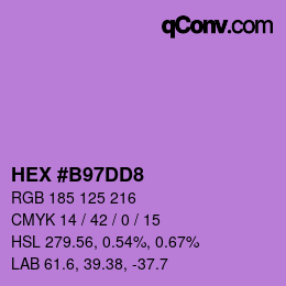 Color code: HEX #B97DD8 | qconv.com