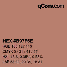 Color code: HEX #B97F6E | qconv.com