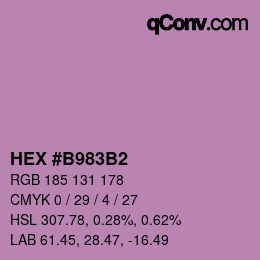 颜色代码: HEX #B983B2 | qconv.com