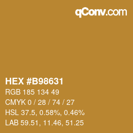 カラーコード: HEX #B98631 | qconv.com