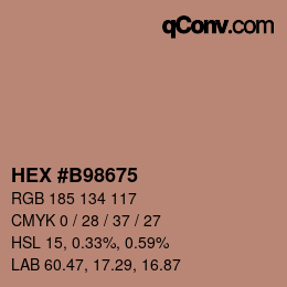 Farbcode: HEX #B98675 | qconv.com