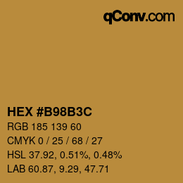 Farbcode: HEX #B98B3C | qconv.com