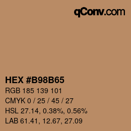 Color code: HEX #B98B65 | qconv.com