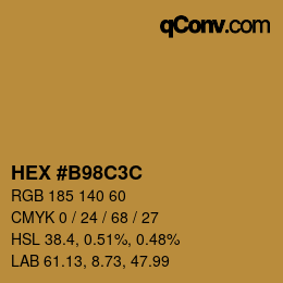 Código de color: HEX #B98C3C | qconv.com