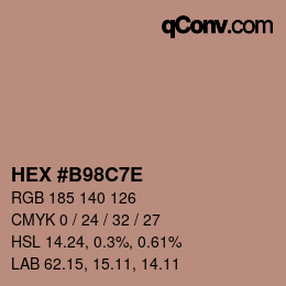 Color code: HEX #B98C7E | qconv.com