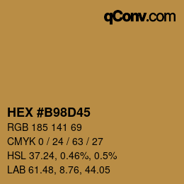 Color code: HEX #B98D45 | qconv.com