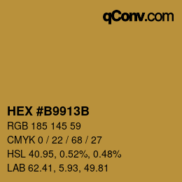 颜色代码: HEX #B9913B | qconv.com