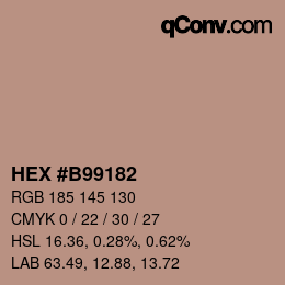 Farbcode: HEX #B99182 | qconv.com